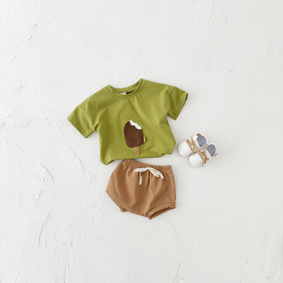 Ice Cream Patch Summer Top & Shorts Set | 0-3-Y Baby Sizes