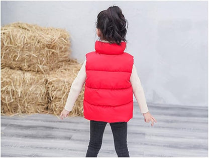 Kids Iridescent Puffer Vest (Sleeveless Zip-Up) – Cozy Winter Layering Waistcoat