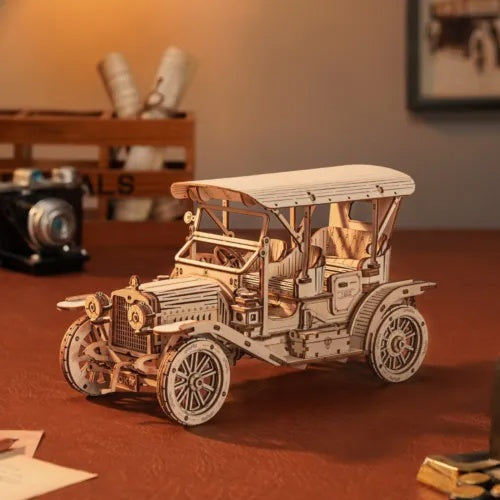 ROKR 3D Wooden Vintage Car Puzzle – DIY Mechanical Model for Teens & Adults (MC801)