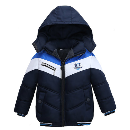 Boys Hooded Puffer Jacket (Warm Padded) – Winter Zip-Up Coat for Kids