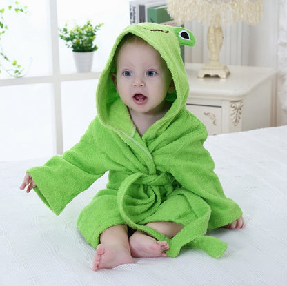 Baby Hooded Bathrobe – Cute Animal Cotton Bath Towel for Infants & Toddlers