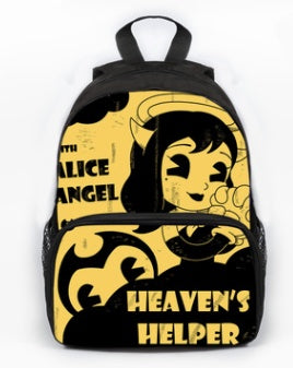 Kids School Backpack (Lightweight Polyester) – Cartoon Print Bookbag with Front Pocket