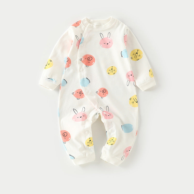 Cotton Baby Onesie Pajamas – Soft Long-Sleeve Footless Romper for Infants