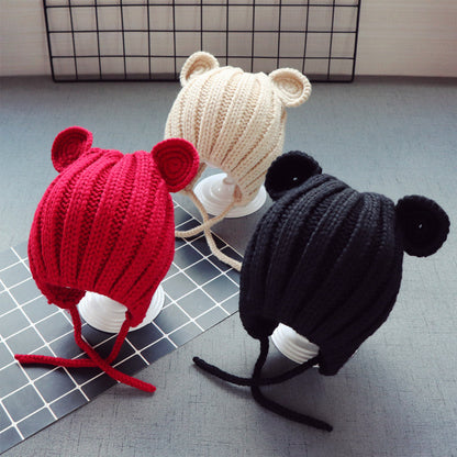 Baby & Toddler Knit Bear Ear Hat with Ear Flaps