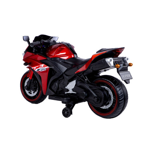 12V Kids Electric Motorcycle Ride-On Toy with Training Wheels