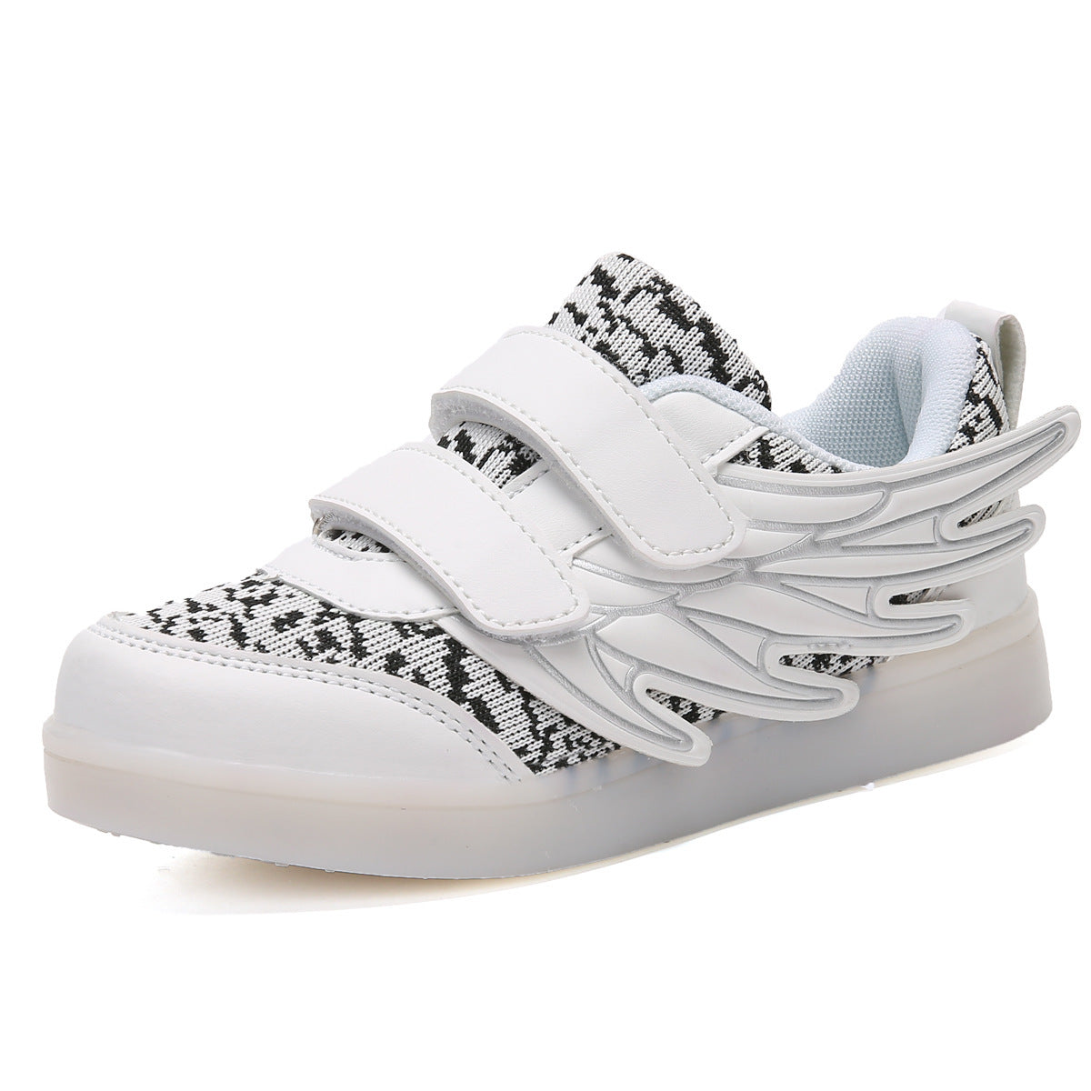 LED Light-Up Wing Sneakers for Kids – USB Rechargeable Flashing Shoes with Angel Wings for Boys & Girls
