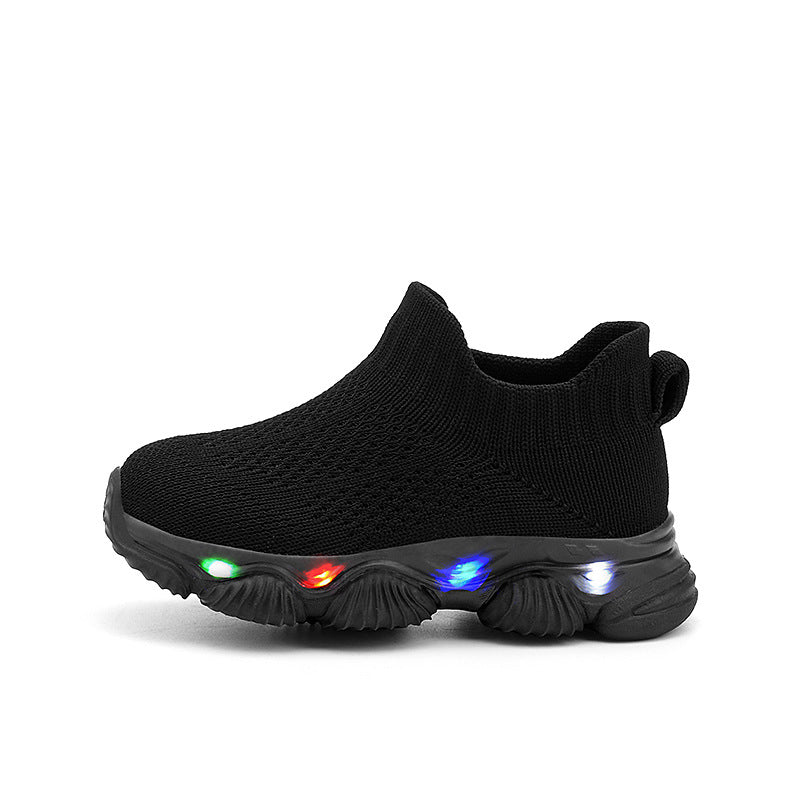 Kids’ Ultra-Light LED Knit Sneakers – Breathable, Soft-Soled & Glow-Step Design