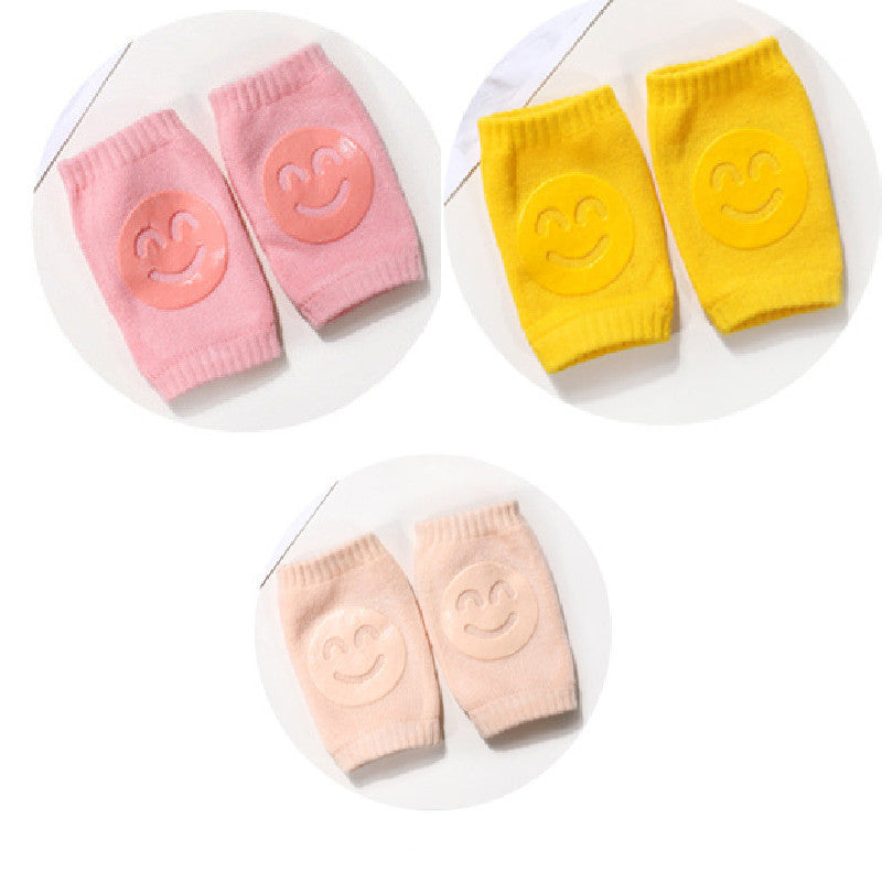 Smiley Face Baby Knee Pads – Soft Anti-Slip Crawling Protectors for Babies & Toddlers