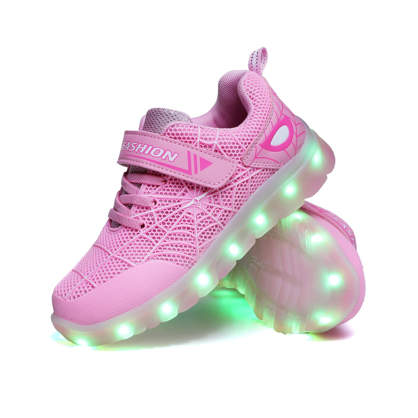 Kids LED Light-Up Sneakers with Hook & Loop Strap