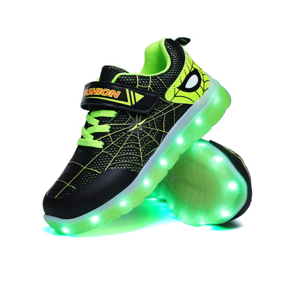 Kids LED Light-Up Sneakers with Hook & Loop Strap