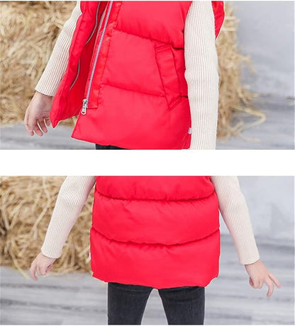 Kids Iridescent Puffer Vest (Sleeveless Zip-Up) – Cozy Winter Layering Waistcoat