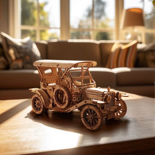 ROKR 3D Wooden Vintage Car Puzzle – DIY Mechanical Model for Teens & Adults (MC801)