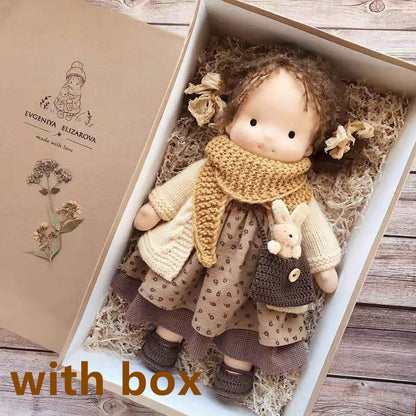 Handmade Curly Girl Plush Doll – 30cm Velvet Stuffed Toy with Clothes