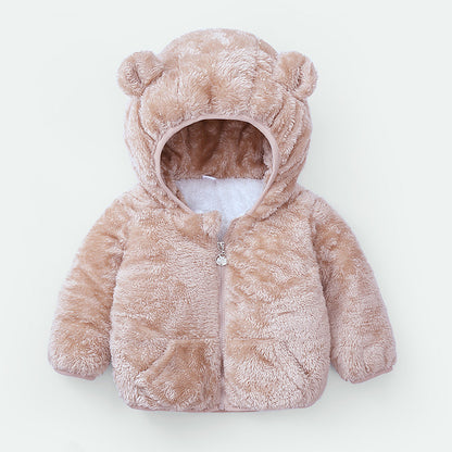 Cozy Bear Hood Fleece Baby Jacket – Warm Winter Zip-Up with Ears
