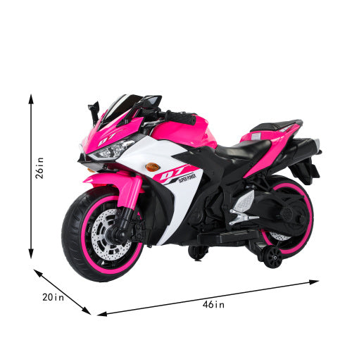 12V Kids Electric Motorcycle Ride-On Toy with Training Wheels