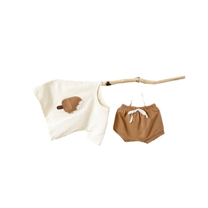 Ice Cream Patch Summer Top & Shorts Set | 0-3-Y Baby Sizes