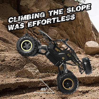 RC Rock Crawler 4WD Off-Road Truck with LED Lights & Rechargeable Batteries