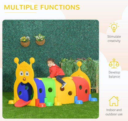 Kids Outdoor Play Tunnel – 59" Multicolor, Non-Toxic PP, Ages 3-6