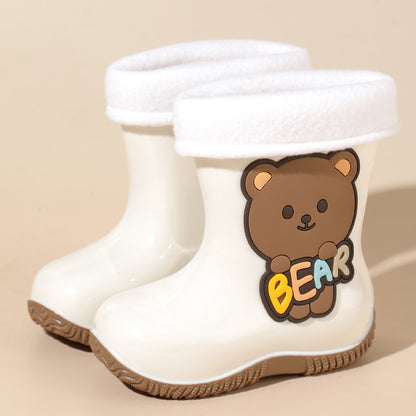 Kids’ Cute Bear Rain Shoes – Waterproof, Non-Slip PVC Boots for Toddlers & Little Kids