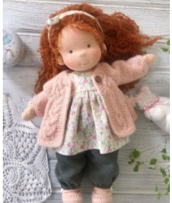Handmade Curly Girl Plush Doll – 30cm Velvet Stuffed Toy with Clothes