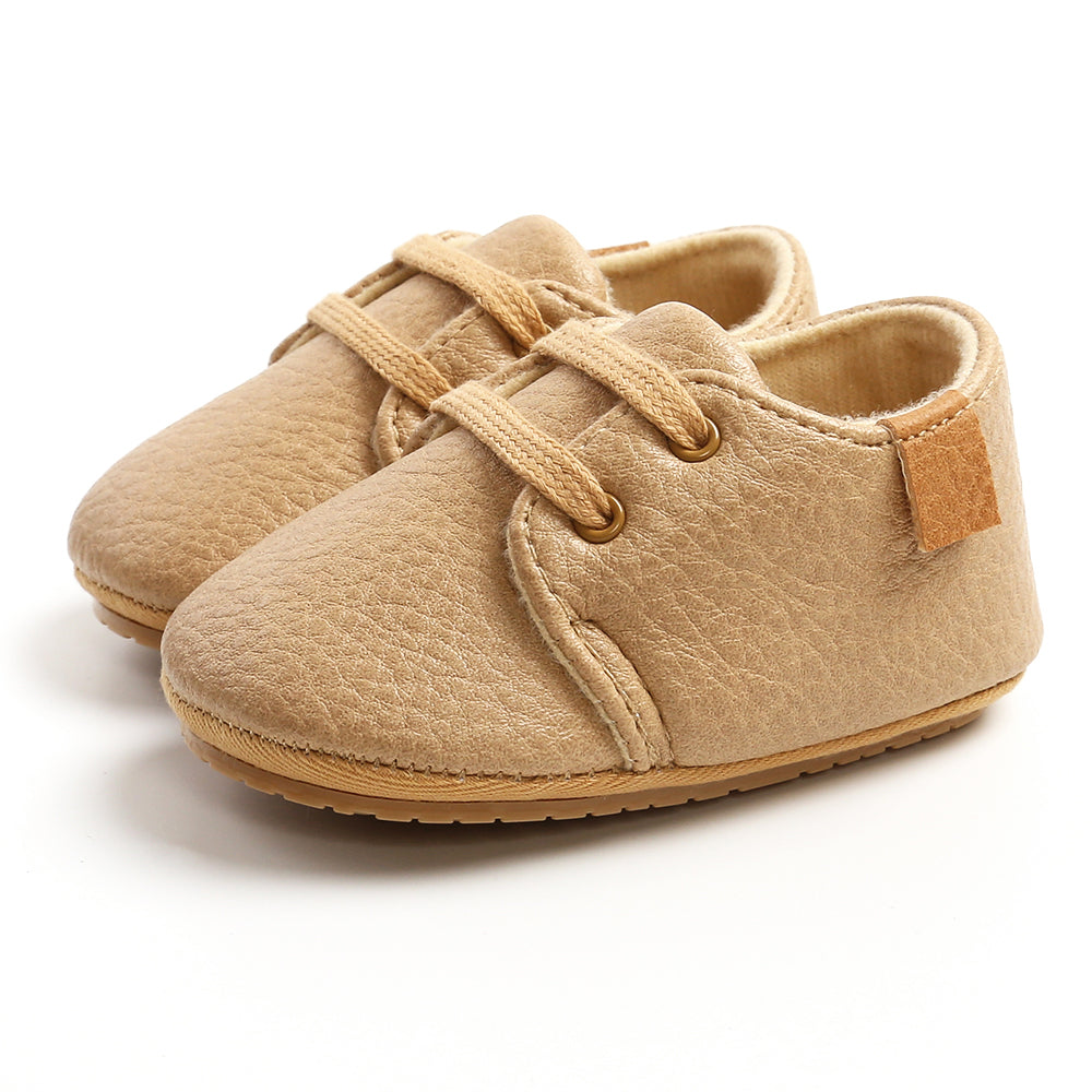 Baby Soft-Sole Lace-Up Shoes (Faux Leather) – Classic Crib & First Walker Style