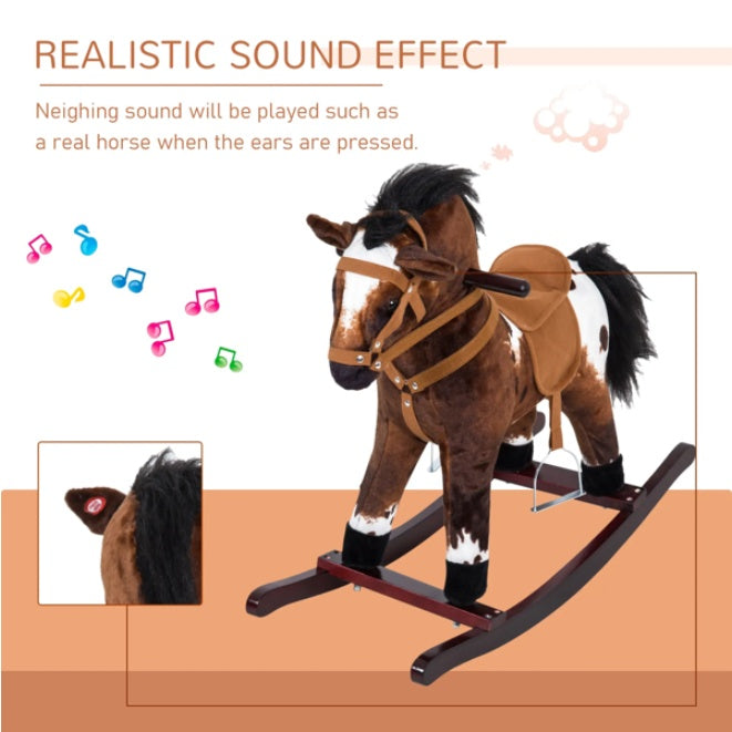 Kids Rocking Horse Plush Toy with Sound – Ages 3+