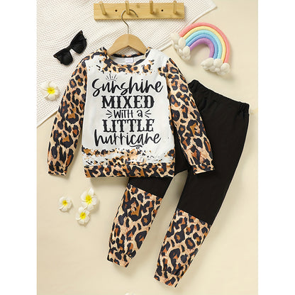 Toddler Girls’ Leopard Print 2-Piece Sweatshirt & Sweatpant Set – Soft, Stylish & Play-Friendly