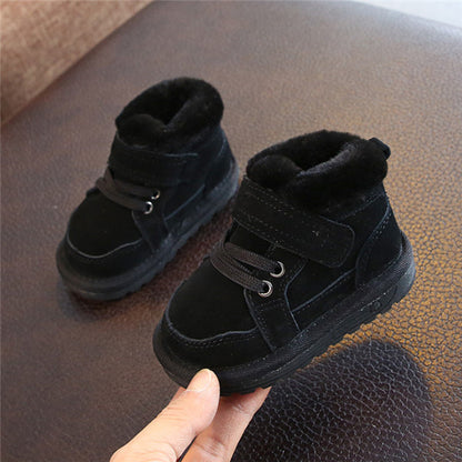 Suede Fleece-Lined Ankle Boots for Baby & Toddler – Warm Non-Slip Winter Snow Boots