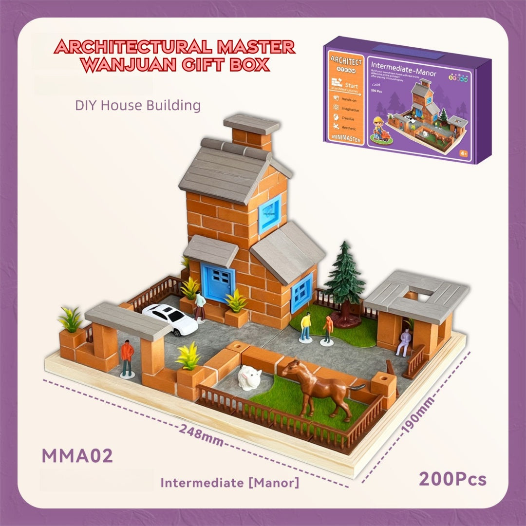 DIY Miniature Luxury Villa Puzzle Toy – Educational Brick Kit for Kids