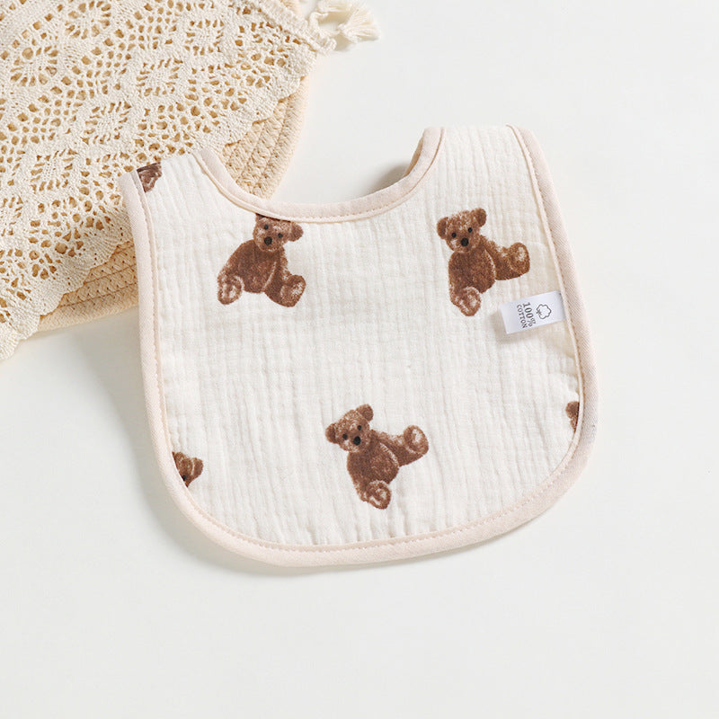 Cotton Gauze U-Shaped Baby Bib – Soft, Absorbent Muslin Drool Bib
