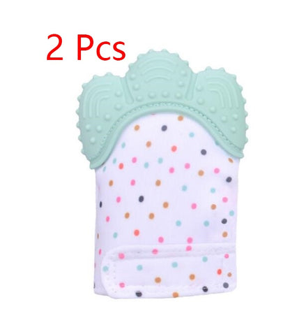 Silicone Teething Mitten for Babies – BPA-Free Chew Glove with Velcro Wrist Strap (3–12 Months)