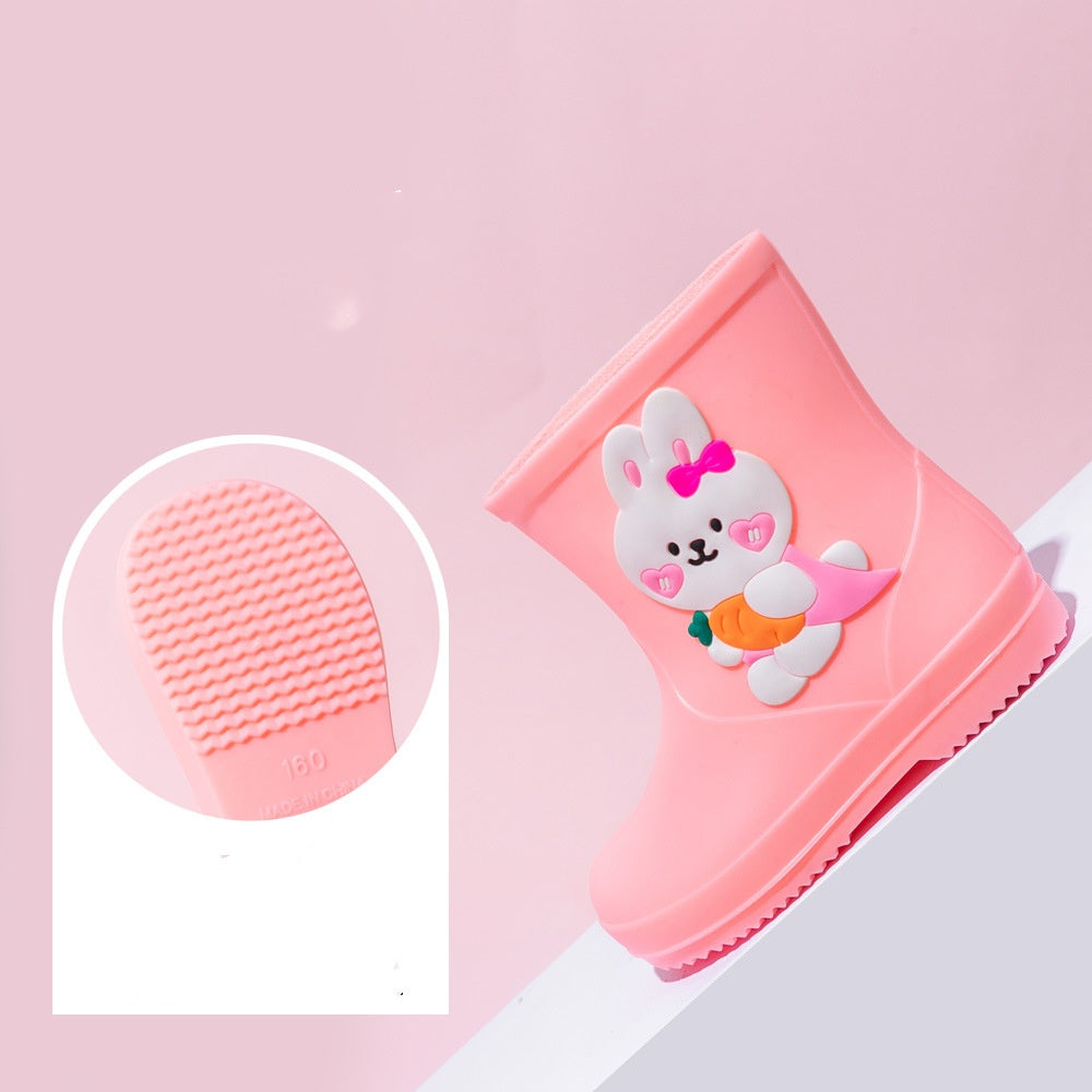 Kids’ Pink Bunny Rain Boots – Waterproof, Non-Slip, Soft & Lightweight (Toddler)