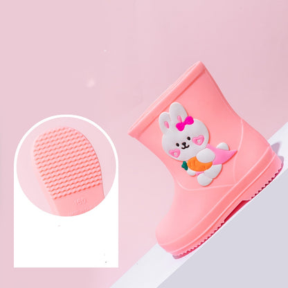 Kids’ Pink Bunny Rain Boots – Waterproof, Non-Slip, Soft & Lightweight (Toddler)