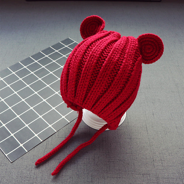 Baby & Toddler Knit Bear Ear Hat with Ear Flaps