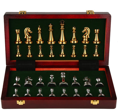 Premium Metal Chess Set for Kids & Families – Foldable Board with Gift Box
