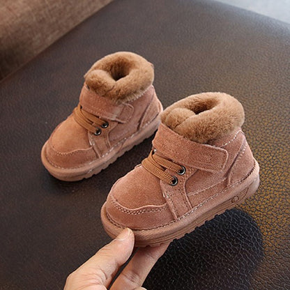 Suede Fleece-Lined Ankle Boots for Baby & Toddler – Warm Non-Slip Winter Snow Boots