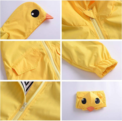 QuackShield Rain Jacket – Duck Hooded Raincoat for Kids