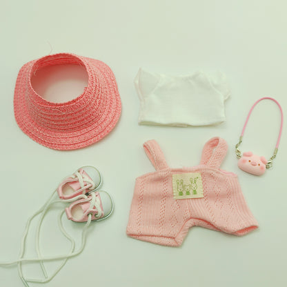 5-Piece Doll Clothes & Accessories Set – Hat, Shoes & Outfit for 15–17cm LABUBU Dolls