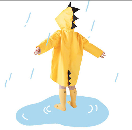 Dinosaur Spike Hooded Raincoat for Kids – Waterproof Rain Jacket with 3D Back Spines