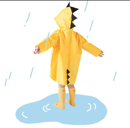 Dinosaur Spike Hooded Raincoat for Kids – Waterproof Rain Jacket with 3D Back Spines
