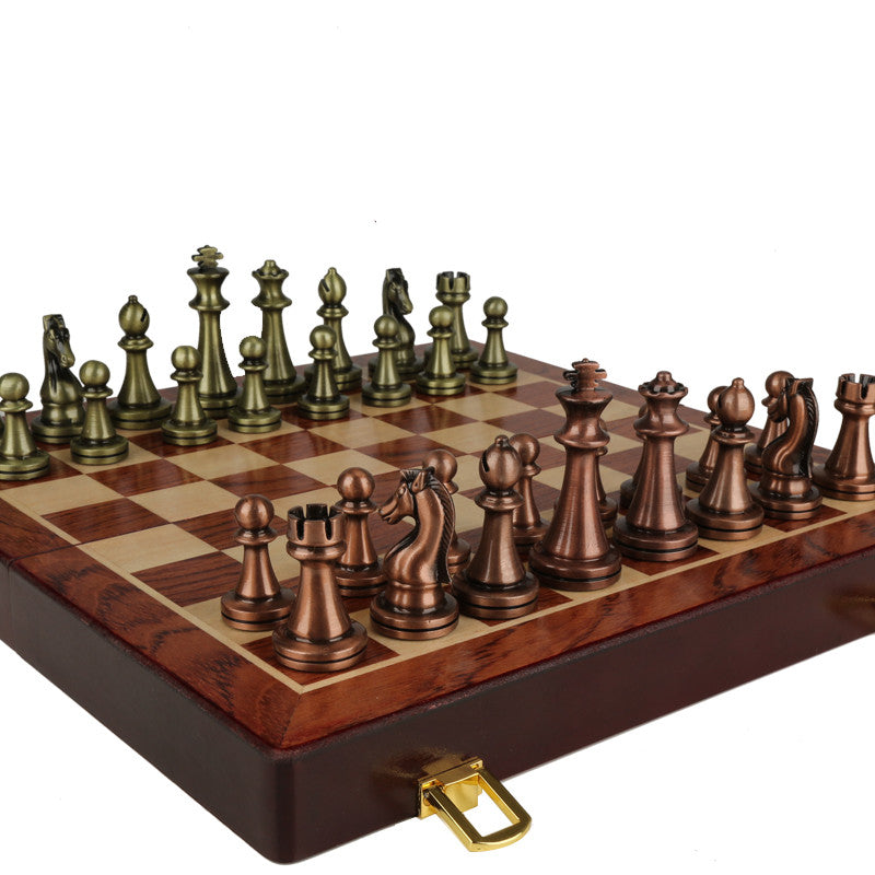 Premium Metal Chess Set for Kids & Families – Foldable Board with Gift Box