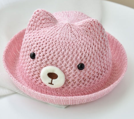 Baby Bear Bucket Sun Hat (Breathable) – Soft Woven Summer Hat for Little Kids