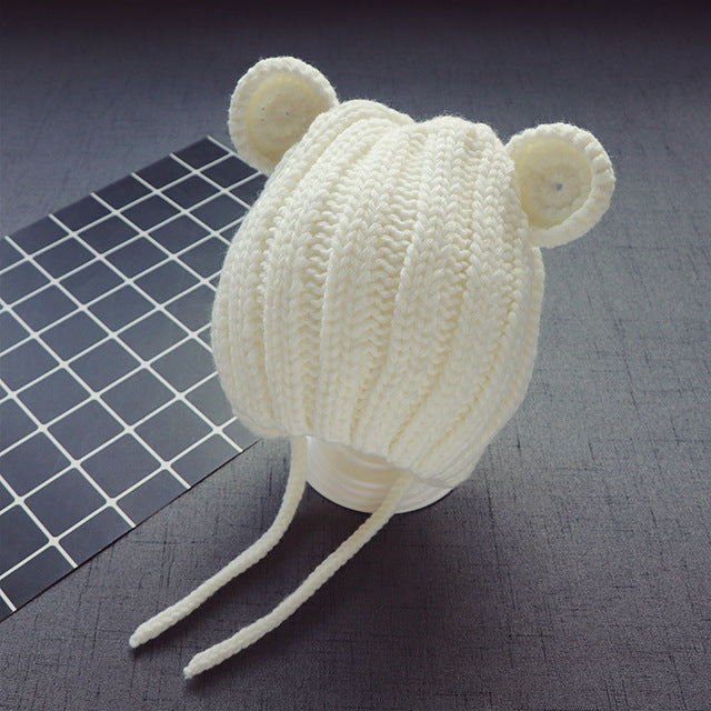 Baby & Toddler Knit Bear Ear Hat with Ear Flaps
