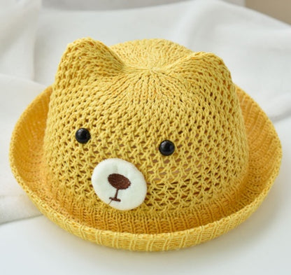Baby Bear Bucket Sun Hat (Breathable) – Soft Woven Summer Hat for Little Kids