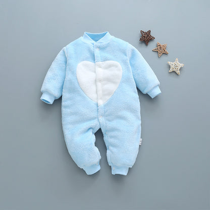 Cozy Fleece Baby Romper – Warm Cartoon Print Footless Jumpsuit for Newborns & Infants (0–24 Months)