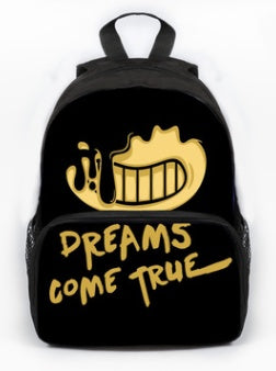 Kids School Backpack (Lightweight Polyester) – Cartoon Print Bookbag with Front Pocket