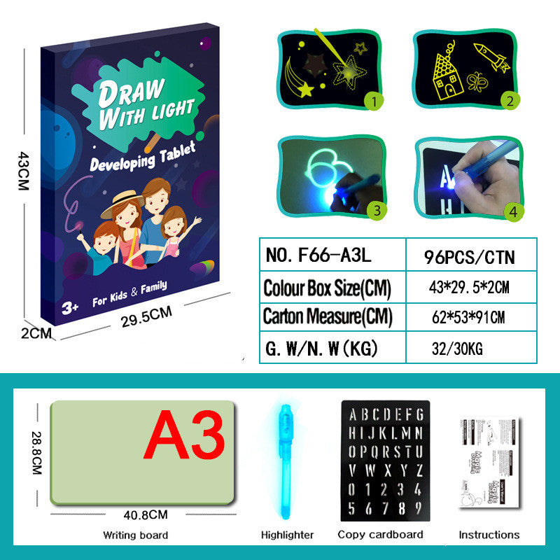 Educational Toy Drawing Pad – 3D Magic 8 Light Effects Puzzle Board Sketchpad