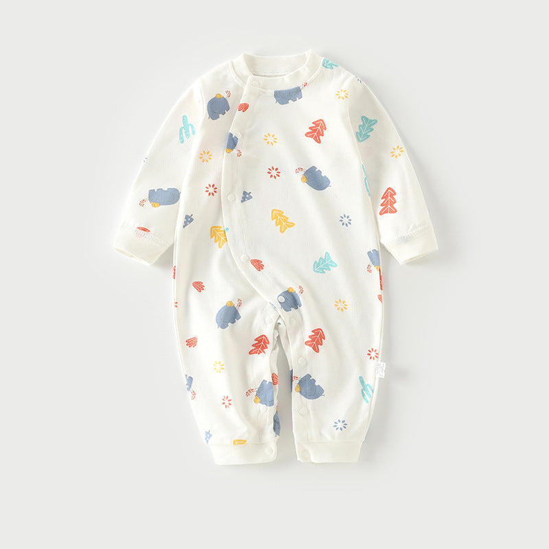 Cotton Baby Onesie Pajamas – Soft Long-Sleeve Footless Romper for Infants