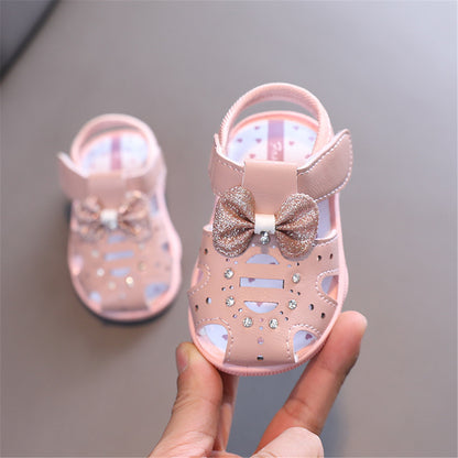 Baby Girl Sound-Activated Sandals with Soft Sole – Cute First Walkers
