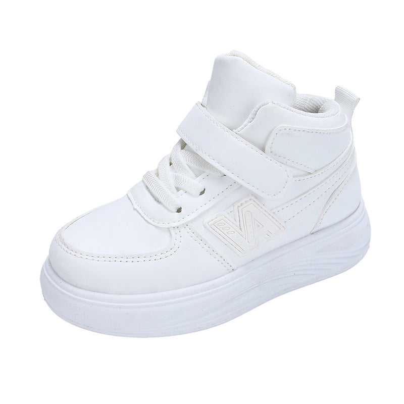 Kids’ High-Top Sport Sneakers – Comfy, Durable & Easy-Wear (Black & White)
